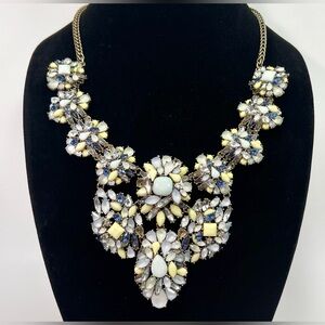 Vintage Joan Rivers Statement Stone Cluster Bib Necklace